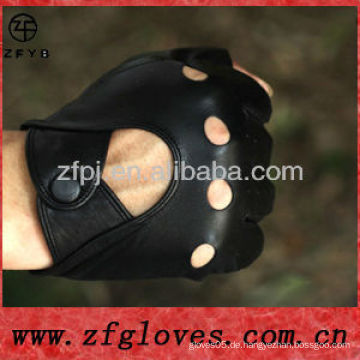 Echtes Schaf-Leder Mens Driving Fingerlose Handschuhe